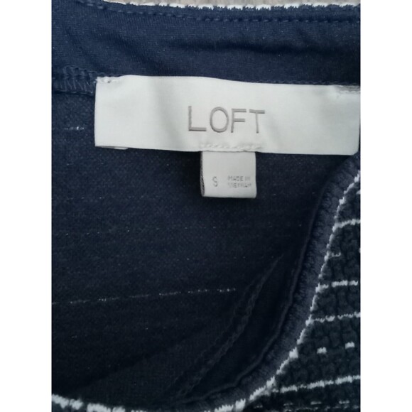 Loft shift Dress Womens size small Small Navy Blue White 3/4 Length Sleeve - Picture 4 of 5